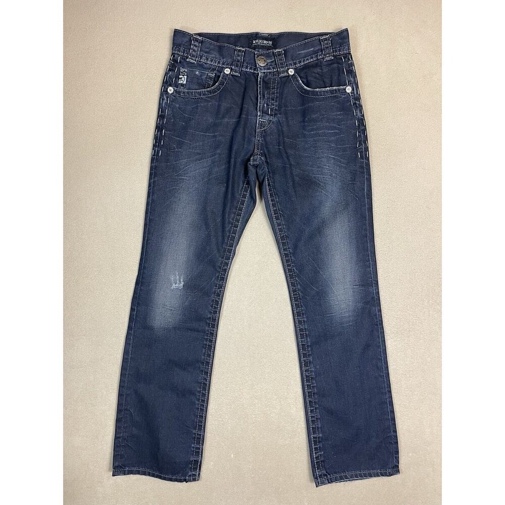 Mek DNM Jeans Mens 31 Harbin Straight Blue Contrast Stitch EUC